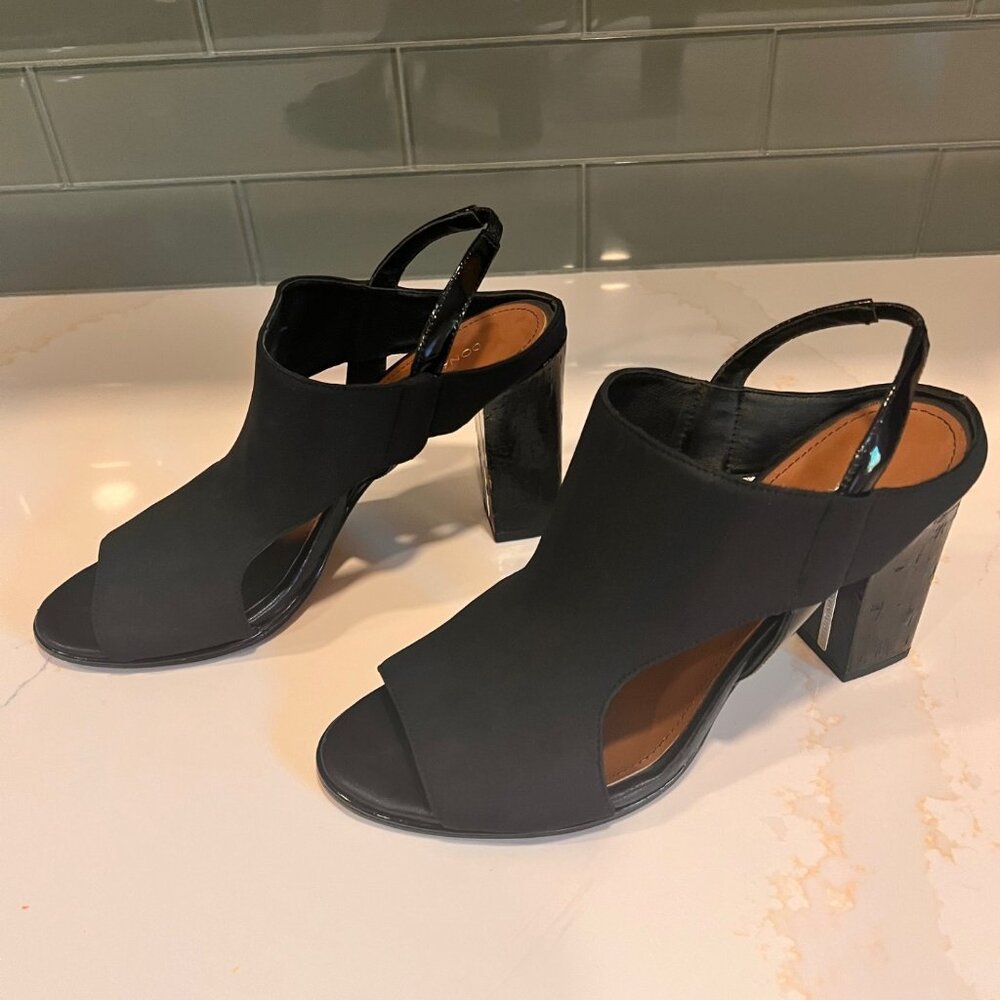 Donald Pliner Katya Open Toe Block Heel Shoes - Size 10